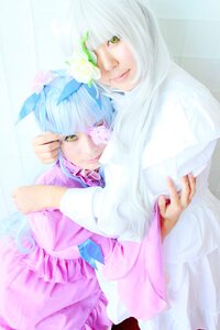 Rating: Safe Score: 0 Tags: 2girls bangs blue_hair flower lips multiple_cosplay multiple_girls striped tagme yellow_eyes User: admin
