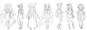 Rating: Safe Score: 0 Tags: 6+girls breasts greyscale hair_ribbon hat image lineart lineup long_hair military military_uniform monochrome multiple multiple_girls short_hair sketch smile tagme thighhighs twintails uniform very_long_hair wings User: admin
