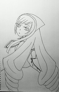 Rating: Safe Score: 0 Tags: 1girl auto_tagged bangs greyscale habit ikamusume image long_hair looking_at_viewer looking_back monochrome solo suiseiseki traditional_media very_long_hair User: admin
