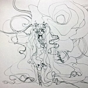 Rating: Safe Score: 0 Tags: 1girl dress flower frills image kirakishou long_hair monochrome solo string twintails very_long_hair User: admin