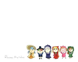 Rating: Safe Score: 0 Tags: auto_tagged blonde_hair blue_eyes bow brown_hair chibi dress green_eyes hat image kanaria multiple multiple_boys multiple_girls shinku tagme top_hat User: admin