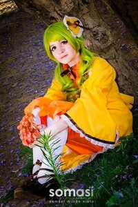 Rating: Safe Score: 0 Tags: 1girl flower green_hair hair_ornament kanaria solo watermark wide_sleeves User: admin