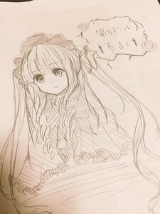 Rating: Safe Score: 0 Tags: 1girl auto_tagged bangs blush brown_background closed_mouth dress eyebrows_visible_through_hair flower hair_between_eyes image long_hair long_sleeves looking_at_viewer monochrome photo rose shinku sleeves_past_wrists solo traditional_media very_long_hair User: admin
