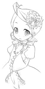 Rating: Safe Score: 0 Tags: 1girl ahoge blush bow bowtie dress drill_hair image juliet_sleeves kanaria long_sleeves looking_at_viewer monochrome puffy_sleeves simple_background solo striped twin_drills white_background User: admin