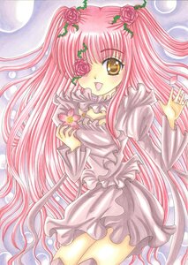 Rating: Safe Score: 0 Tags: 1girl brown_eyes dress flower frills hair_ornament image kirakishou long_hair long_sleeves marker_(medium) pink_flower pink_hair pink_rose rose smile solo thighhighs traditional_media very_long_hair User: admin
