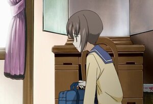 Rating: Safe Score: 0 Tags: 1girl auto_tagged bag bangs black_hair brown_hair chair from_side human image indoors kashiwaba_tomoe profile sailor_collar school_bag school_uniform screenshot serafuku sitting solo window User: admin