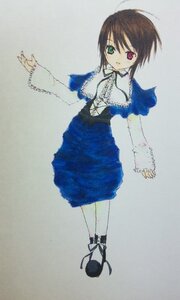 Rating: Safe Score: 0 Tags: 1girl blue_dress brown_hair cross-laced_clothes dress frills full_body green_eyes heterochromia image long_sleeves looking_at_viewer red_eyes ribbon short_hair simple_background solo souseiseki standing User: admin