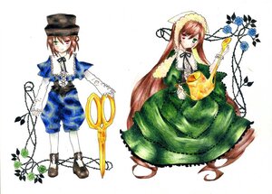 Rating: Safe Score: 0 Tags: brown_hair dress flower frills full_body green_dress green_eyes hat head_scarf heterochromia holding image long_hair long_sleeves looking_at_viewer multiple_girls pair red_eyes scissors siblings sisters souseiseki standing suiseiseki top_hat twins twintails very_long_hair watering_can User: admin
