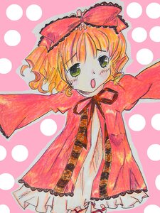 Rating: Safe Score: 0 Tags: 1girl :o blonde_hair bow color_guide dress drill_hair frills green_eyes halftone halftone_background hina_ichigo hinaichigo image long_sleeves looking_at_viewer open_mouth pink_bow polka_dot polka_dot_background polka_dot_bikini polka_dot_bow polka_dot_bra polka_dot_dress polka_dot_legwear polka_dot_panties polka_dot_ribbon polka_dot_skirt solo tears User: admin