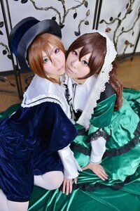 Rating: Safe Score: 0 Tags: 2girls blue_dress brown_hair dress green_eyes hat heterochromia incest long_sleeves looking_at_viewer multiple_cosplay multiple_girls red_eyes short_hair siblings sisters smile souseiseki suiseiseki tagme twins white_legwear User: admin