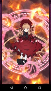 Rating: Safe Score: 0 Tags: 1girl blonde_hair blue_eyes bow card_(medium) dress hair_ribbon image long_hair long_sleeves looking_at_viewer magic_circle red_dress ribbon shinku shoes solo twintails very_long_hair User: admin