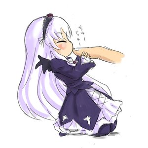 Rating: Safe Score: 0 Tags: 1girl blush closed_eyes dress frills hairband image long_hair long_sleeves silver_hair simple_background solo solo_focus suigintou very_long_hair white_background wings User: admin