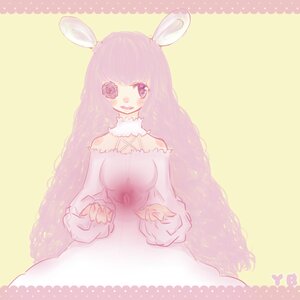 Rating: Safe Score: 0 Tags: 1girl bangs bare_shoulders bunny_ears dress flower hair_over_one_eye image kirakishou long_hair long_sleeves purple_eyes rose solo striped User: admin