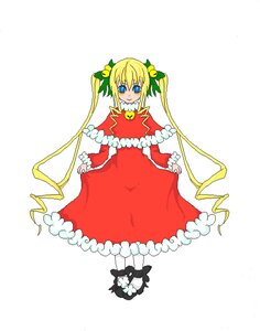 Rating: Safe Score: 0 Tags: 1girl blonde_hair blue_eyes bow capelet christmas dress full_body green_bow image long_hair long_sleeves looking_at_viewer shinku simple_background smile solo twintails very_long_hair white_background User: admin