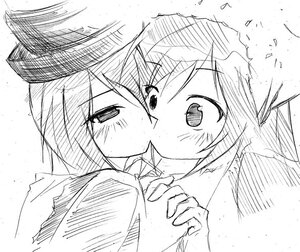 Rating: Safe Score: 0 Tags: 2girls blush greyscale holding_hands image interlocked_fingers kiss monochrome multiple_girls pair sketch souseiseki suiseiseki yuri User: admin