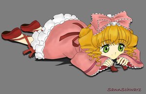 Rating: Safe Score: 0 Tags: 1girl blonde_hair bloomers bow dress drill_hair frills full_body green_eyes hair_bow hina_ichigo hinaichigo image long_sleeves looking_at_viewer lying pink_bow pink_dress ribbon shoes solo transparent_background User: admin