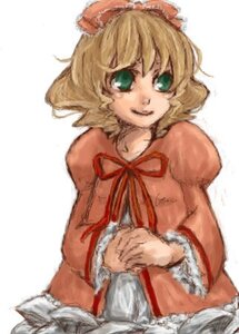 Rating: Safe Score: 0 Tags: 1girl blonde_hair bow dress frills green_eyes hair_bow hina_ichigo hinaichigo image long_sleeves looking_at_viewer red_bow red_ribbon ribbon short_hair simple_background smile solo white_background User: admin