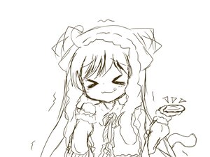 Rating: Safe Score: 0 Tags: 1girl >_< animal_ears auto_tagged blush cat_ears closed_eyes facing_viewer food greyscale image long_hair long_sleeves monochrome solo suiseiseki tears trembling wavy_mouth white_background User: admin