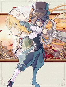 Rating: Safe Score: 0 Tags: 2boys 2girls blonde_hair blue_eyes brown_hair commentary_request dress flower frills green_eyes hairband hat heterochromia image ktl_(kuoting) long_hair maribel_hearn multiple_girls pair pantyhose petals photoshop_(medium) rose rozen_maiden scissors short_hair siblings sisters souseiseki suiseiseki twins weapon User: admin