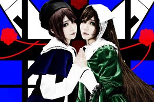 Rating: Safe Score: 0 Tags: 2girls brown_hair dress green_dress green_eyes hat head_scarf long_hair long_sleeves looking_at_viewer multiple_cosplay multiple_girls short_hair siblings sisters souseiseki suiseiseki tagme twins User: admin