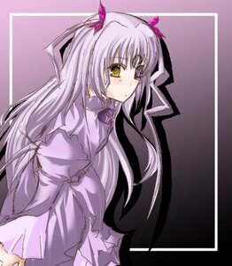 Rating: Safe Score: 0 Tags: 1girl barasuishou cowboy_shot dress frills image long_hair long_sleeves looking_at_viewer silver_hair skirt solo standing very_long_hair yellow_eyes User: admin
