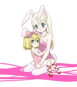 Rating: Safe Score: 0 Tags: 2girls animal_ears blonde_hair blue_eyes bow bunny_ears bunny_girl bunny_tail hinaichigo image long_hair multiple_girls odille_fosset pantyhose pink_legwear pink_leotard short_hair siblings sitting solo striped tail wrist_cuffs User: admin