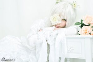 Rating: Safe Score: 0 Tags: 1girl artist_name bangs closed_mouth dated eyepatch flower kirakishou lips long_sleeves looking_at_viewer rose solo striped white_flower white_hair white_rose white_theme yellow_eyes User: admin