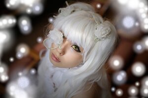 Rating: Safe Score: 0 Tags: 1girl bangs blurry blurry_background bokeh depth_of_field eyelashes face flower hair_flower hair_ornament kirakishou lips looking_at_viewer portrait snow solo white_flower white_hair User: admin