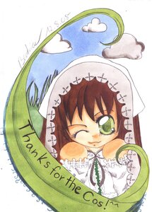 Rating: Safe Score: 0 Tags: 1girl bare_shoulders bridal_veil brown_hair cloud dress green_eyes image looking_at_viewer one_eye_closed smile solo suiseiseki veil wedding_dress User: admin