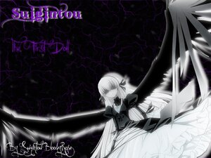 Rating: Safe Score: 0 Tags: 1girl dress hair_ribbon image long_hair long_sleeves monochrome ribbon solo suigintou very_long_hair wings User: admin
