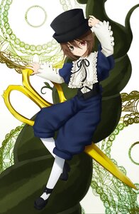 Rating: Safe Score: 0 Tags: 1girl brown_hair dress frills full_body green_eyes hat heterochromia image long_sleeves looking_at_viewer pantyhose red_eyes ribbon short_hair solo souseiseki suiseiseki top_hat white_legwear User: admin