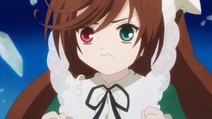 Rating: Safe Score: 0 Tags: 1girl bangs black_ribbon brown_hair closed_mouth dress frills frown green_eyes heterochromia image long_hair long_sleeves looking_at_viewer neck_ribbon red_eyes ribbon solo suiseiseki tears User: admin