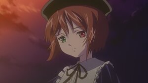 Rating: Safe Score: 0 Tags: 1girl black_headwear brown_hair green_eyes hat heterochromia image looking_at_viewer red_eyes ribbon short_hair solo souseiseki User: admin