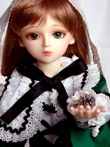Rating: Safe Score: 0 Tags: 1girl bangs brown_hair doll dress frills gothic_lolita green_eyes lace lips lolita_fashion long_hair long_sleeves looking_at_viewer solo suiseiseki upper_body User: admin
