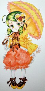 Rating: Safe Score: 0 Tags: 1girl bloomers bow dress drill_hair frills full_body green_eyes green_hair hair_ornament holding_umbrella image kanaria lolita_fashion long_sleeves pantyhose parasol solo umbrella white_legwear User: admin