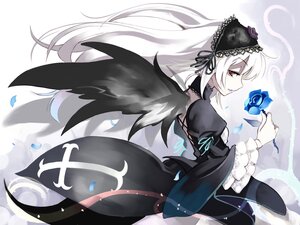 Rating: Safe Score: 0 Tags: 1girl auto_tagged black_dress blue_flower blue_rose dress feathers flower frilled_sleeves frills hairband highres holding holding_flower image juliet_sleeves lolita_hairband long_hair long_sleeves petals photoshop_(medium) puffy_sleeves red_eyes reversed ribbon rose rose_petals rozen_maiden silver_hair solo suigintou ushiki_yoshitaka very_long_hair white_hair wings User: admin