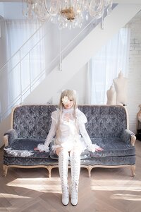 Rating: Safe Score: 0 Tags: 1girl blonde_hair boots dress indoors kirakishou long_hair sitting solo white_dress white_footwear User: admin