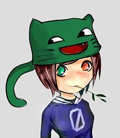 Rating: Safe Score: 0 Tags: blush grey_background hat heterochromia image looking_at_viewer pokemon_(creature) red_eyes solo souseiseki upper_body User: admin