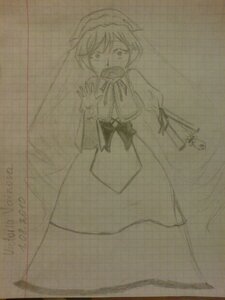 Rating: Safe Score: 0 Tags: 1girl hairband image komeiji_satori long_sleeves looking_at_viewer monochrome short_hair solo suiseiseki third_eye traditional_media User: admin