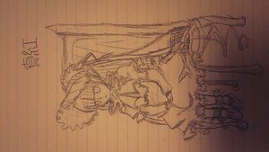 Rating: Safe Score: 0 Tags: 1girl bow chair dress image long_hair monochrome shinku solo standing very_long_hair User: admin