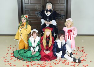 Rating: Safe Score: 0 Tags: 5girls 6+girls angel_wings black_wings blonde_hair brown_hair closed_eyes dress green_hair hat kanaria long_hair long_sleeves multiple_cosplay multiple_girls shinku short_hair silver_hair sitting suigintou tagme wings User: admin