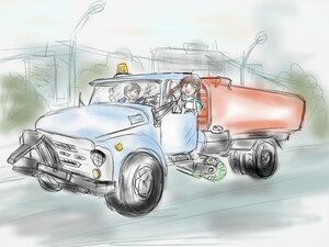 Rating: Safe Score: 0 Tags: 1girl brown_hair car driving green_eyes ground_vehicle image long_hair long_sleeves motor_vehicle pair school_uniform serafuku smile souseiseki suiseiseki vehicle_focus User: admin