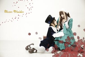 Rating: Safe Score: 0 Tags: 1girl brown_hair closed_eyes dress hat multiple_cosplay shoes sitting tagme User: admin
