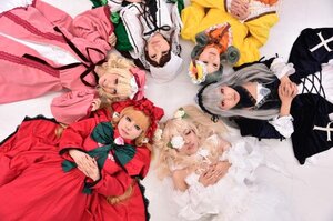 Rating: Safe Score: 0 Tags: 6+girls blonde_hair bow closed_eyes dress drill_hair hair_ornament hands_clasped hat hina_ichigo holding_hands kanaria long_hair multiple_boys multiple_cosplay multiple_girls realistic shinku short_hair siblings silver_hair suigintou tagme twins User: admin