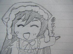 Rating: Safe Score: 0 Tags: 1girl >_< auto_tagged closed_eyes greyscale image monochrome open_mouth photo smile solo suiseiseki traditional_media User: admin