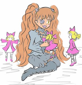Rating: Safe Score: 0 Tags: blonde_hair boots bow dress hair_bow hair_ornament hinaichigo image kirakishou long_hair multiple_girls orange_hair pair pink_bow sketch smile thigh_boots thighhighs yellow_eyes User: admin