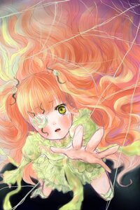 Rating: Safe Score: 0 Tags: 1girl dress flower green_eyes hair_ornament image kirakishou long_hair orange_hair outstretched_hand solo tears User: admin