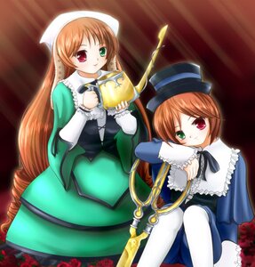 Rating: Safe Score: 0 Tags: 2girls brown_hair dress flower frills green_dress green_eyes hat head_scarf heterochromia image long_hair long_sleeves looking_at_viewer multiple_girls pair pantyhose red_eyes rose short_hair siblings sisters smile souseiseki suiseiseki top_hat twins very_long_hair watering_can User: admin