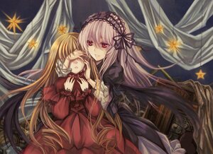 Rating: Safe Score: 0 Tags: 2girls ai_(creamcaramel) alternate_hairstyle autumn_leaves bangs black_wings blonde_hair commentary_request crying doll_joints dress flower frills hair_down hairband hand_on_another's_face hand_over_eye image joints lace leaf lolita_fashion lolita_hairband long_hair long_sleeves maple_leaf multiple_girls open_mouth pair parted_lips photoshop_(medium) red_dress red_eyes rose rozen_maiden shinku siblings silver_hair sisters smile star_(symbol) suigintou very_long_hair wings yuri User: admin