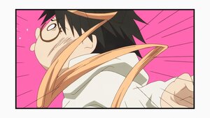 Rating: Safe Score: 0 Tags: 1boy auto_tagged black_hair emphasis_lines glasses hood hood_down hoodie human long_hair long_sleeves sakurada_jun screenshot solo surprised User: admin
